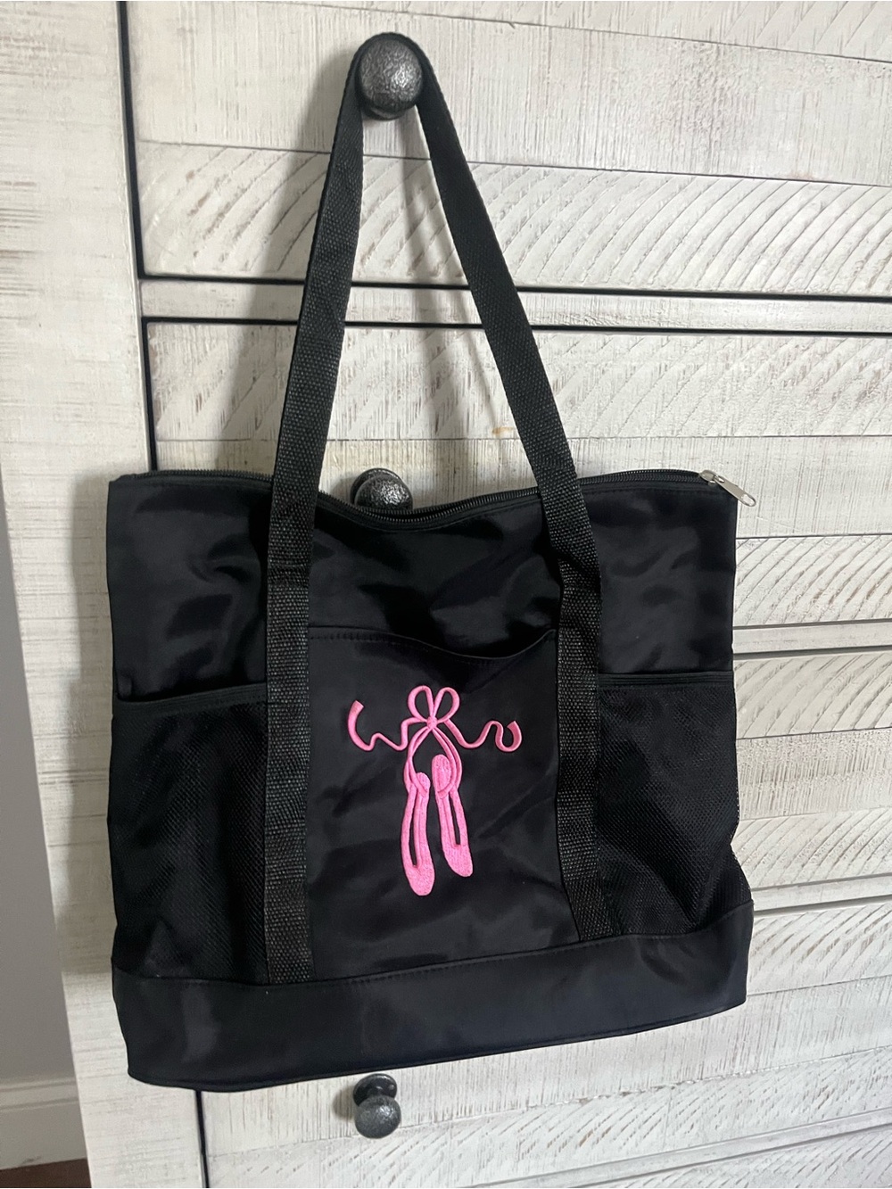 Girls top zipper Dance bag with front mesh pockets